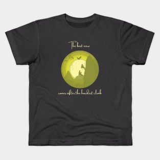 Mountain Climbing Silhouette Illustration Kids T-Shirt